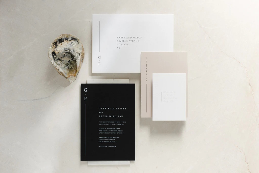 Wedding Stationery: Paper Grace. Modern clean minimalistic wedding stationery.
