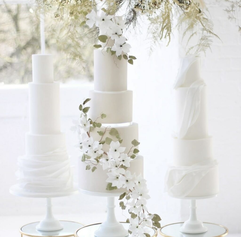 White trending wedding cakes 2024 2025